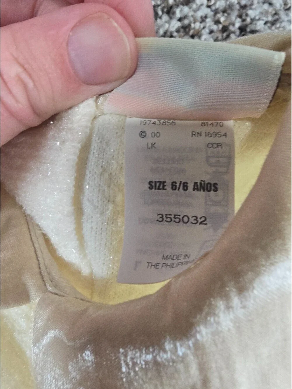 Vintage 1990s BT Kids Baby Girls Sz 6M Formal Dress Beige Champagne Satin